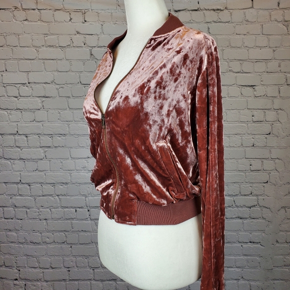 Mossimo Supply Co. Jackets & Blazers - Mossimo velvet bomber jacket pink sz. XS